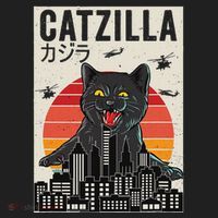 Japanese Catzilla Retro Anime Cat Tumbler thumb 3