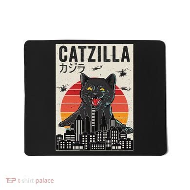 Japanese Catzilla Retro Anime Cat Mousepad
