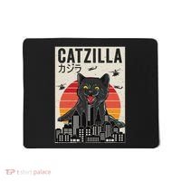 Japanese Catzilla Retro Anime Cat Mousepad thumb 0