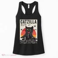 Japanese Catzilla Retro Anime Cat Women's Tank Top thumb 0