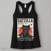 Japanese Catzilla Retro Anime Cat Women's Tank Top thumb 3