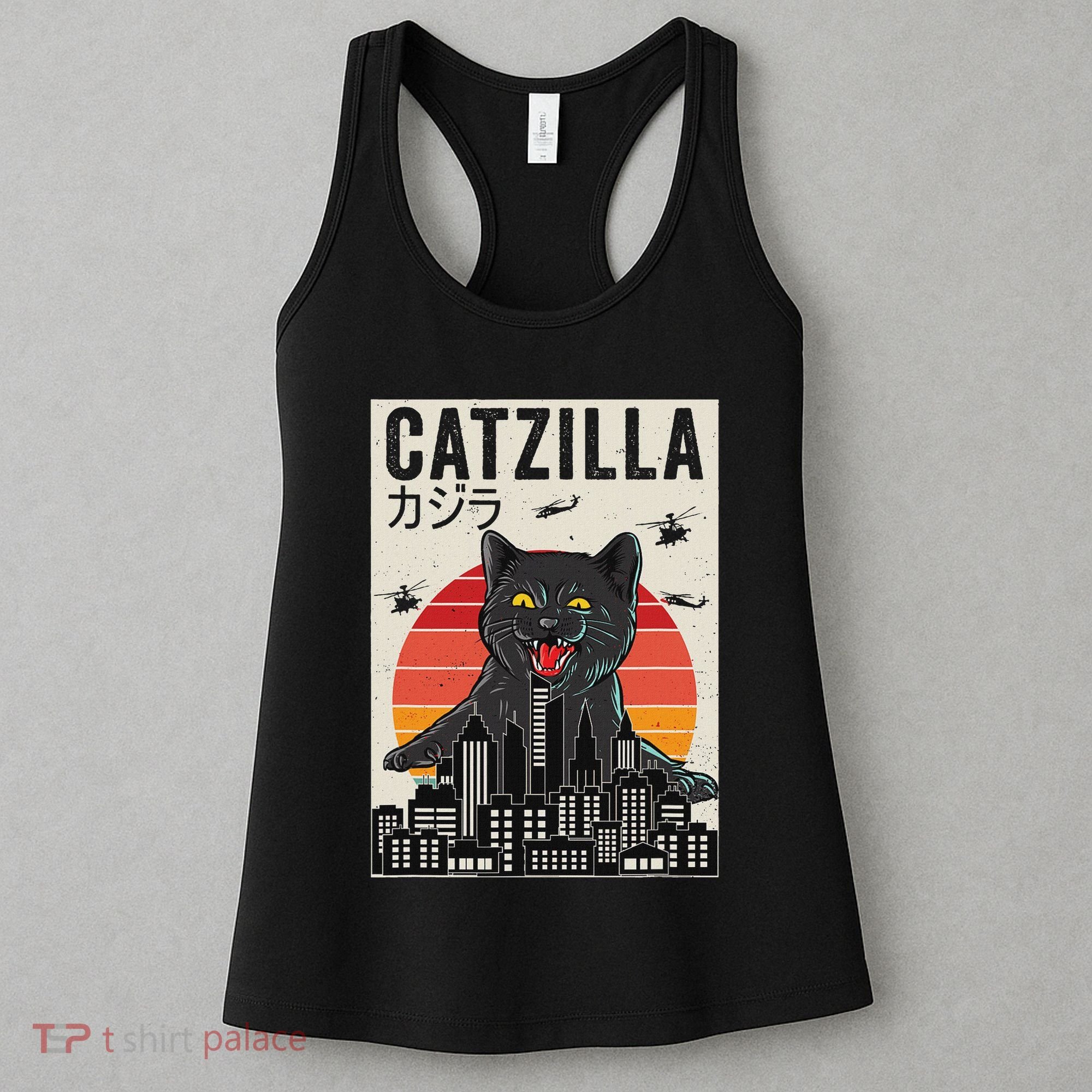 Japanese Catzilla Retro Anime Cat Women's Tank Top
