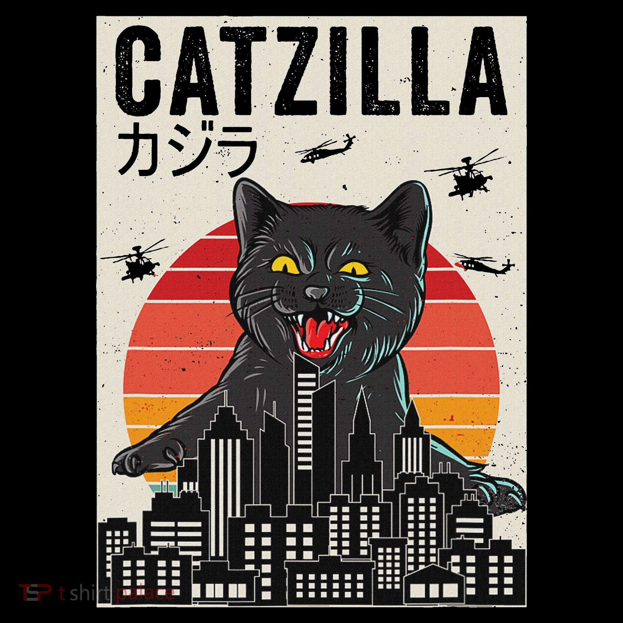 Japanese Catzilla Retro Anime Cat Tank Top