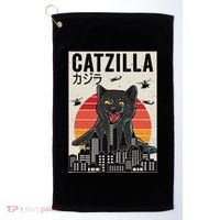 Japanese Catzilla Retro Anime Cat Golf Towel thumb 0