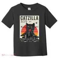 Japanese Catzilla Retro Anime Cat Toddler T-Shirt thumb 0