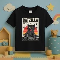 Japanese Catzilla Retro Anime Cat Toddler T-Shirt thumb 3
