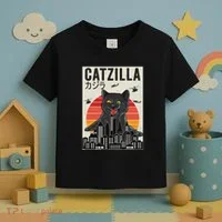 Japanese Catzilla Retro Anime Cat Toddler T-Shirt thumb 3