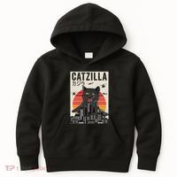 Japanese Catzilla Retro Anime Cat Kids Hoodie thumb 0