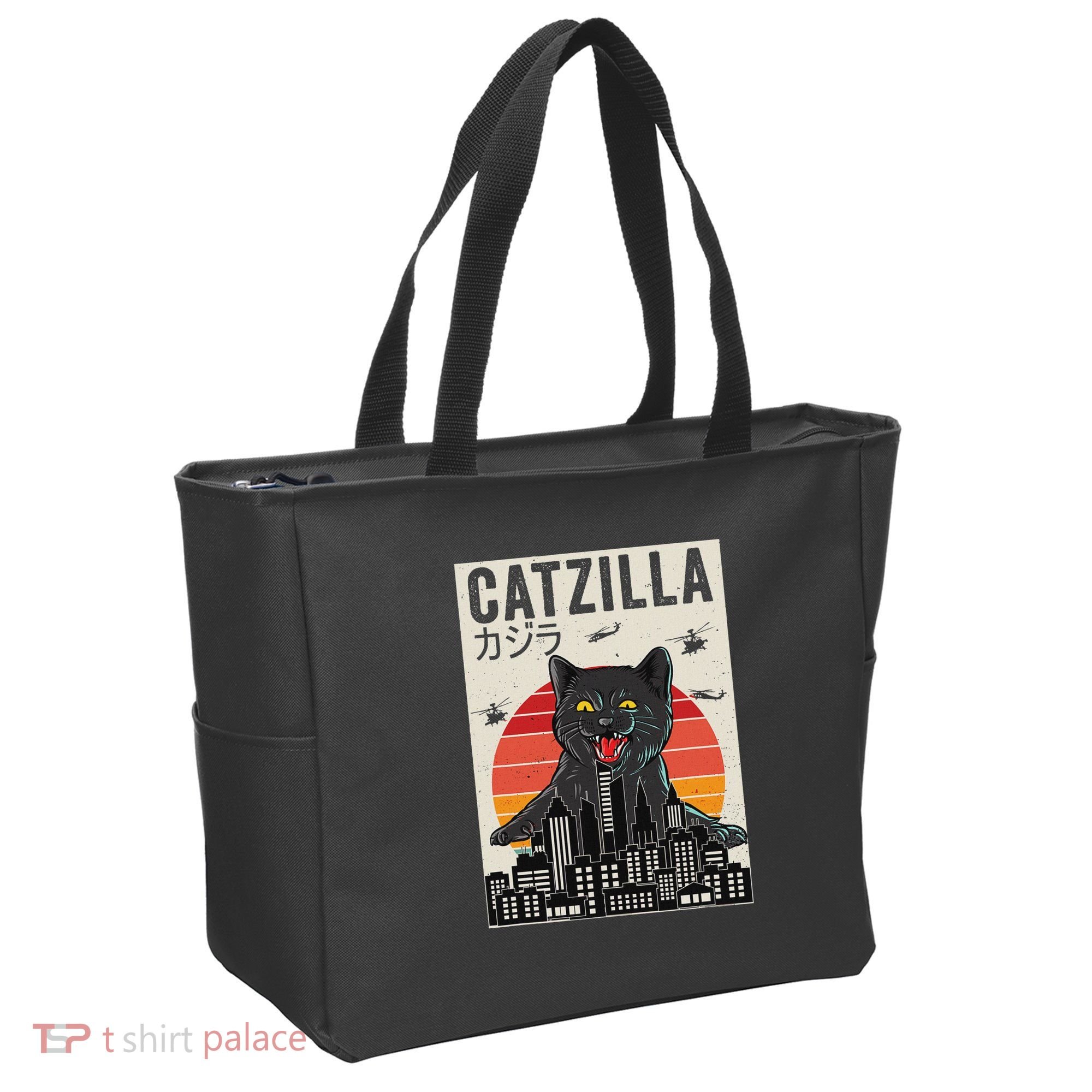 Japanese Catzilla Retro Anime Cat Tote Bag