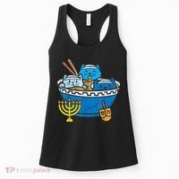 Jewish Cats Ra Kitten Anime Happy Hanukkah Pajamas Chanukah PJs Women's Tank Top thumb 0