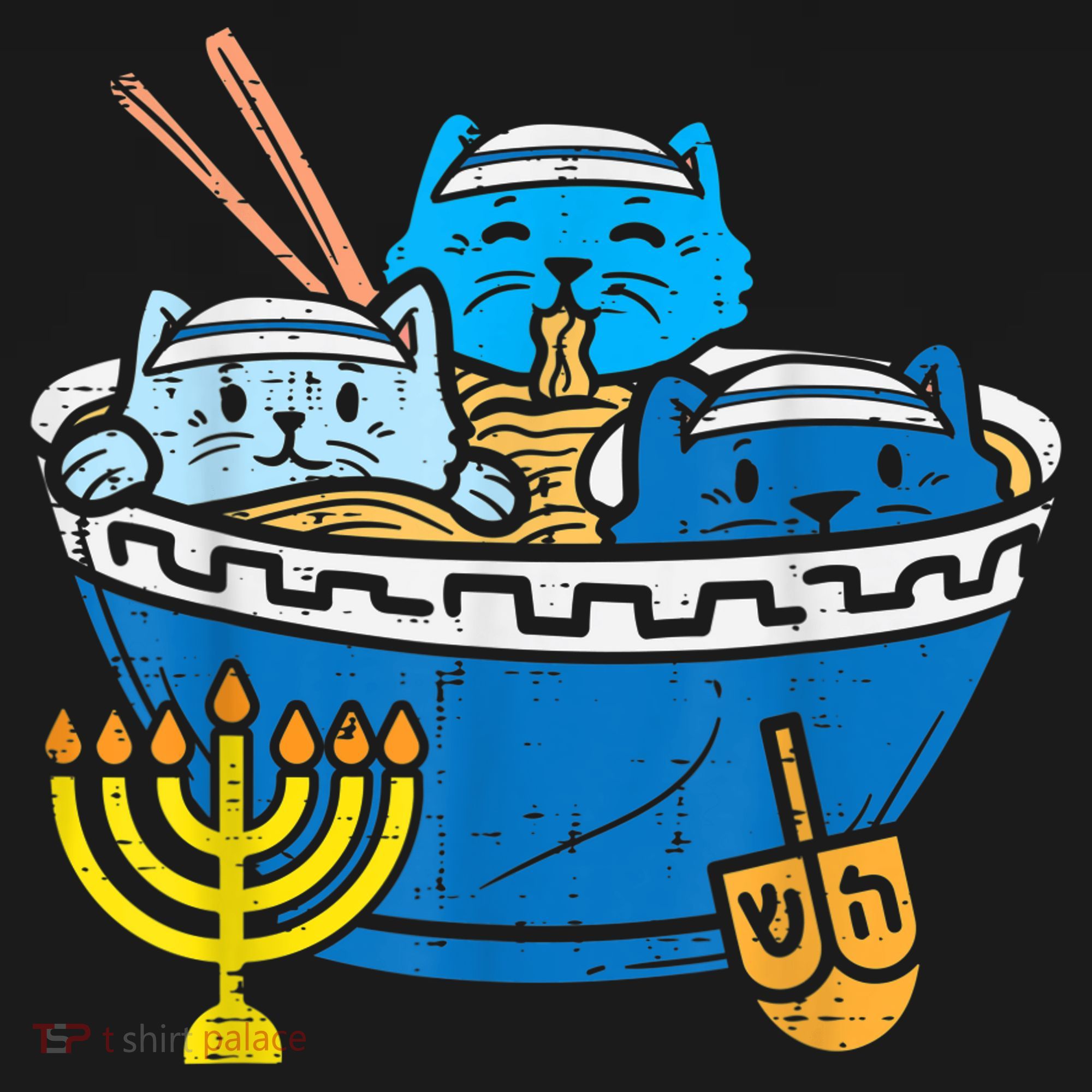 Jewish Cats Ra Kitten Anime Happy Hanukkah Pajamas Chanukah PJs Women's Tank Top