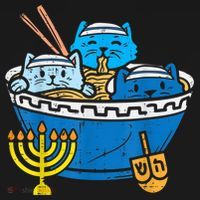 Jewish Cats Ra Kitten Anime Happy Hanukkah Pajamas Chanukah PJs Baby Bodysuit thumb 2