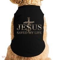 Jesus Christ Saved My Life Gift Wooden Cross Doggie Tank thumb 0