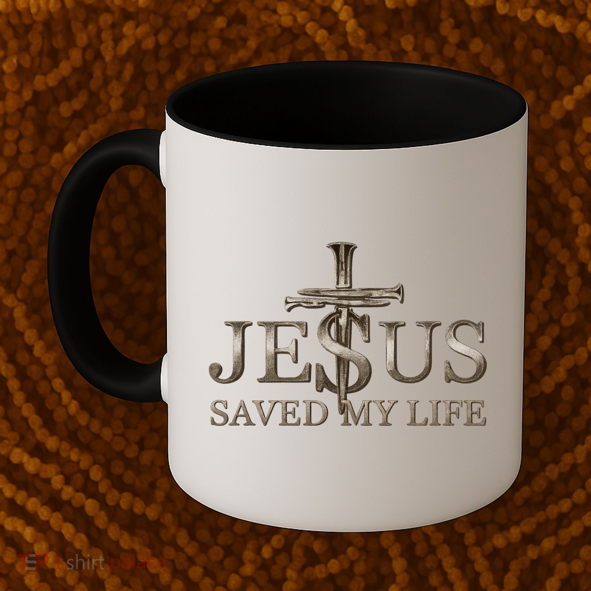 Jesus Christ Saved My Life Gift Wooden Cross Coffee Mug