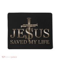 Jesus Christ Saved My Life Gift Wooden Cross Mousepad thumb 0
