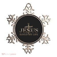 Jesus Christ Saved My Life Gift Wooden Cross Ornament thumb 0