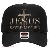 Jesus Christ Saved My Life Gift Wooden Cross Hat thumb 0