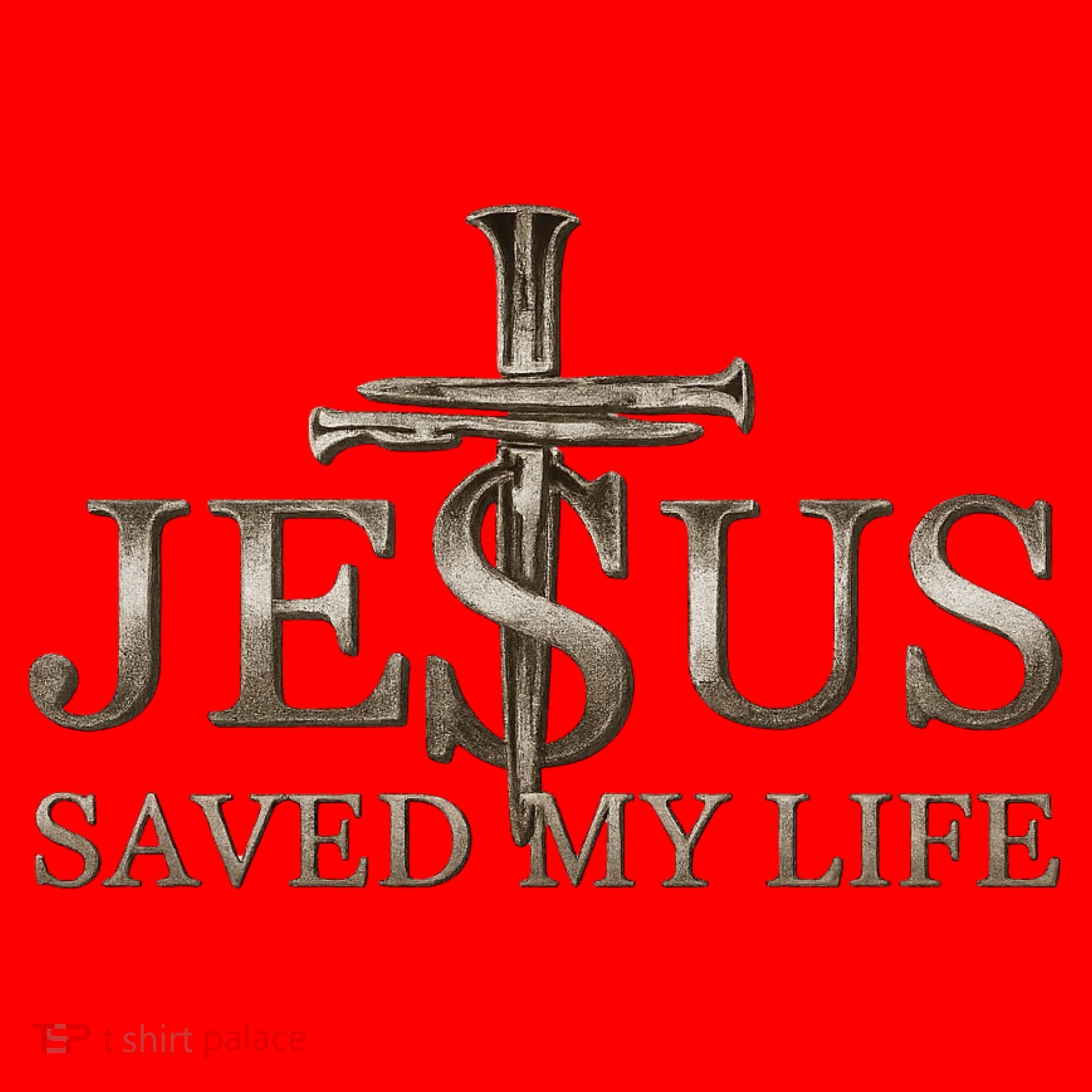 Jesus Christ Saved My Life Gift Wooden Cross Santa Hat