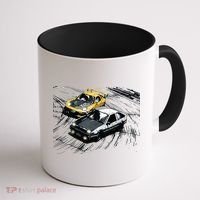 JDM Car Street Drift Race 86 VS FD Anime Style Coffee Mug thumb 1