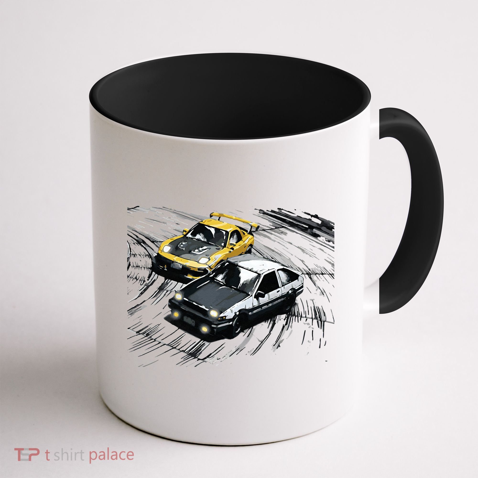 JDM Car Street Drift Race 86 VS FD Anime Style Coffee Mug