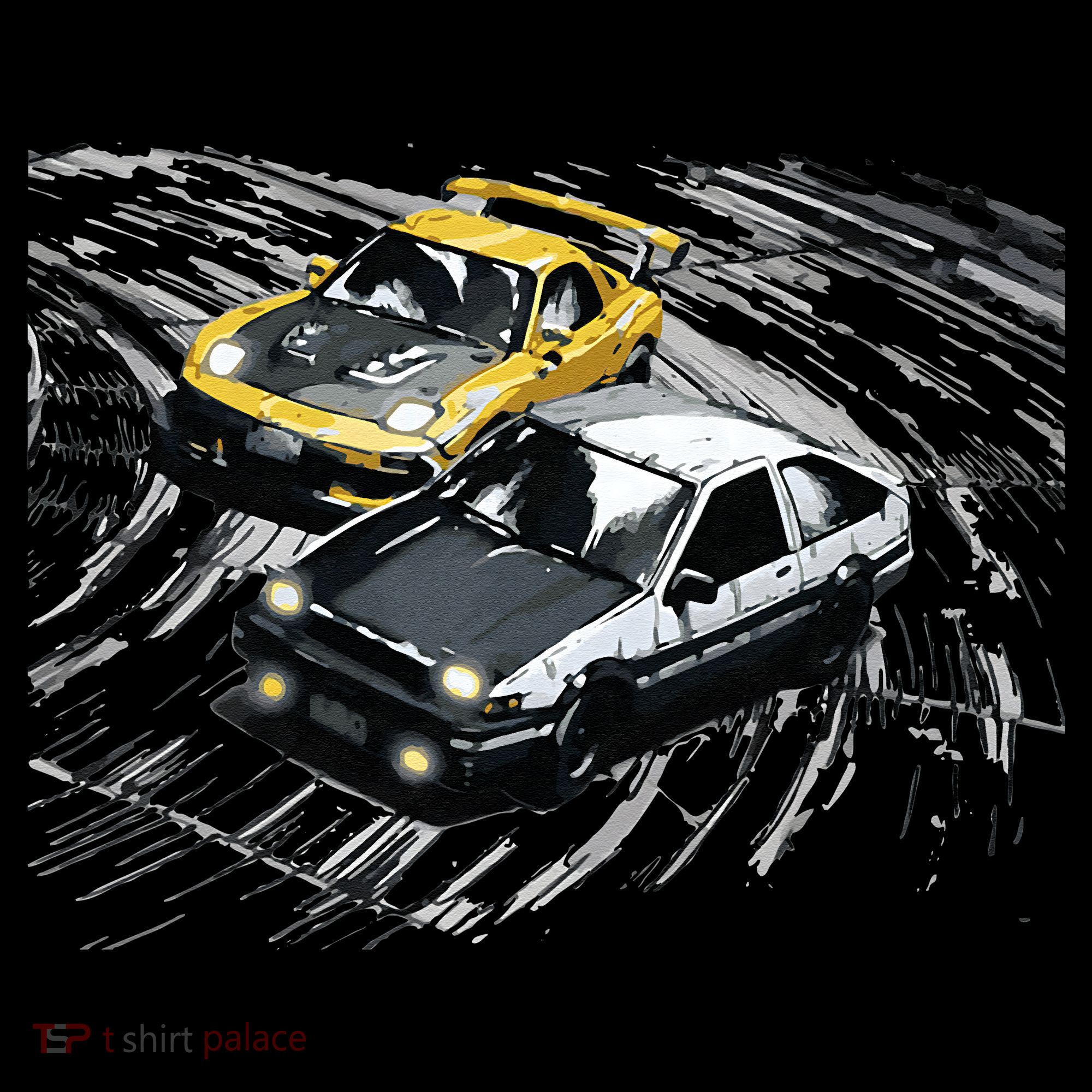 JDM Car Street Drift Race 86 VS FD Anime Style Coffee Mug