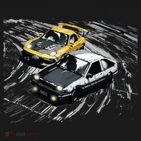 JDM Car Street Drift Race 86 VS FD Anime Style Ornament thumb 1