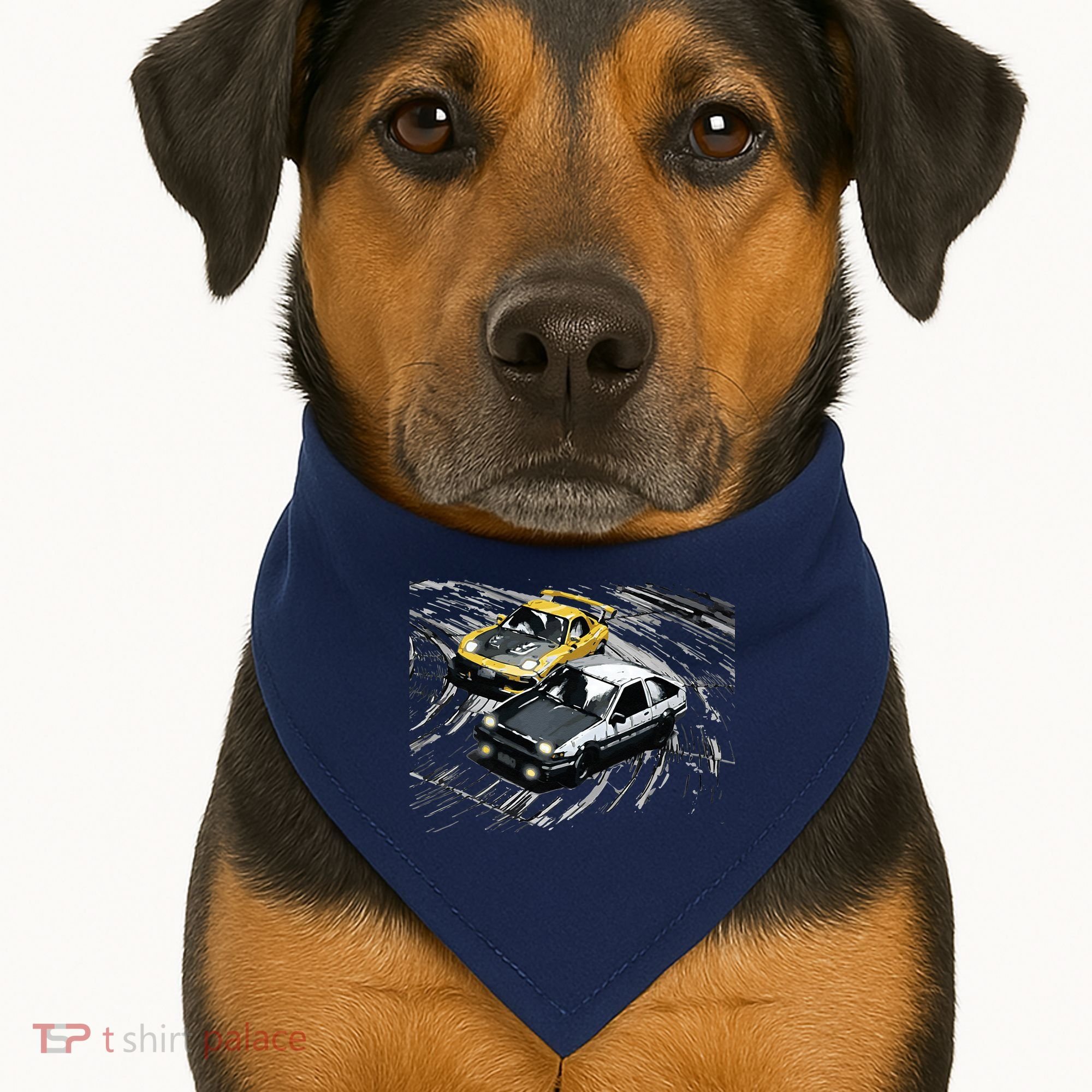 JDM Car Street Drift Race 86 VS FD Anime Style USA-Made Doggie Bandana
