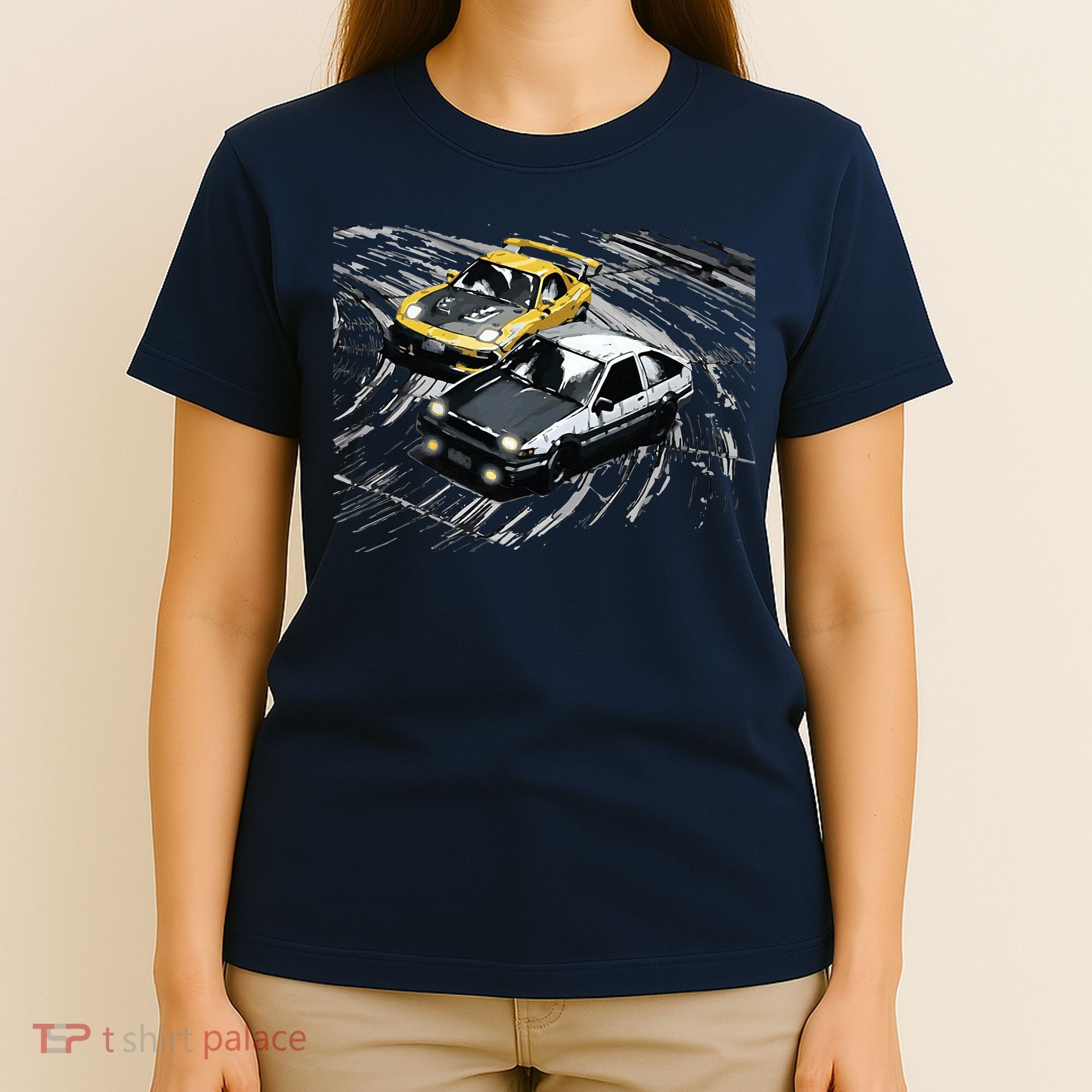 JDM Car Street Drift Race 86 VS FD Anime Style T-Shirt