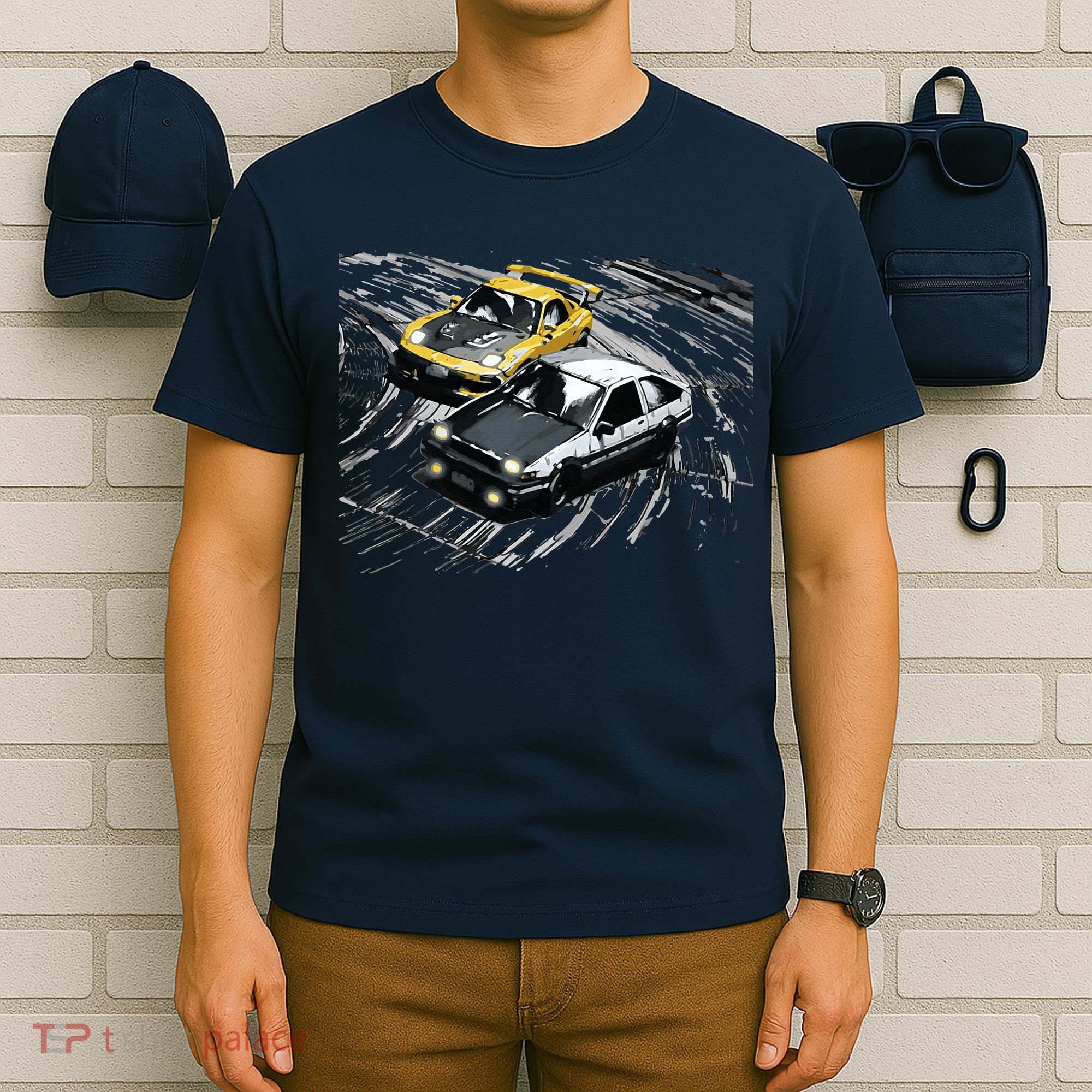 JDM Car Street Drift Race 86 VS FD Anime Style T-Shirt