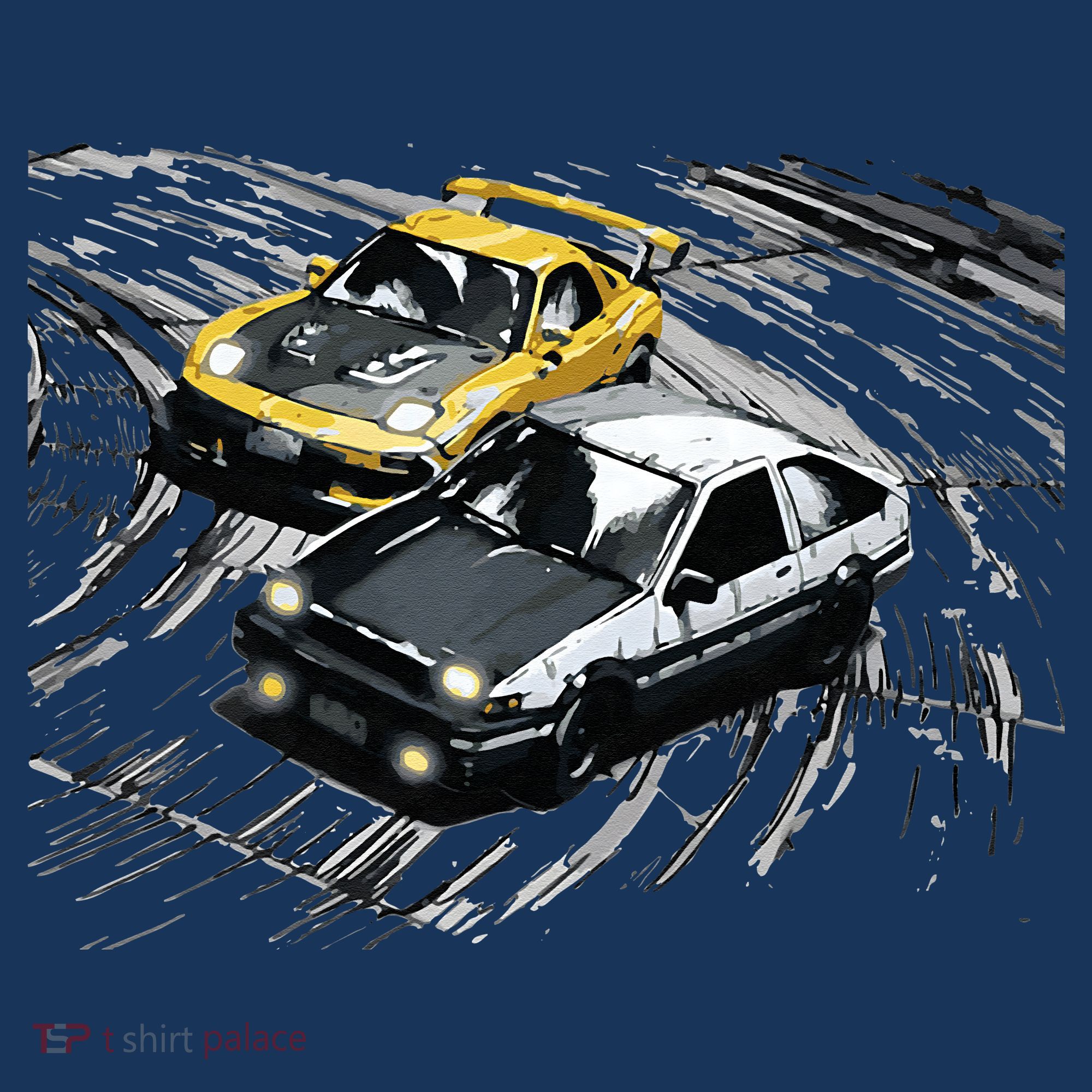JDM Car Street Drift Race 86 VS FD Anime Style T-Shirt