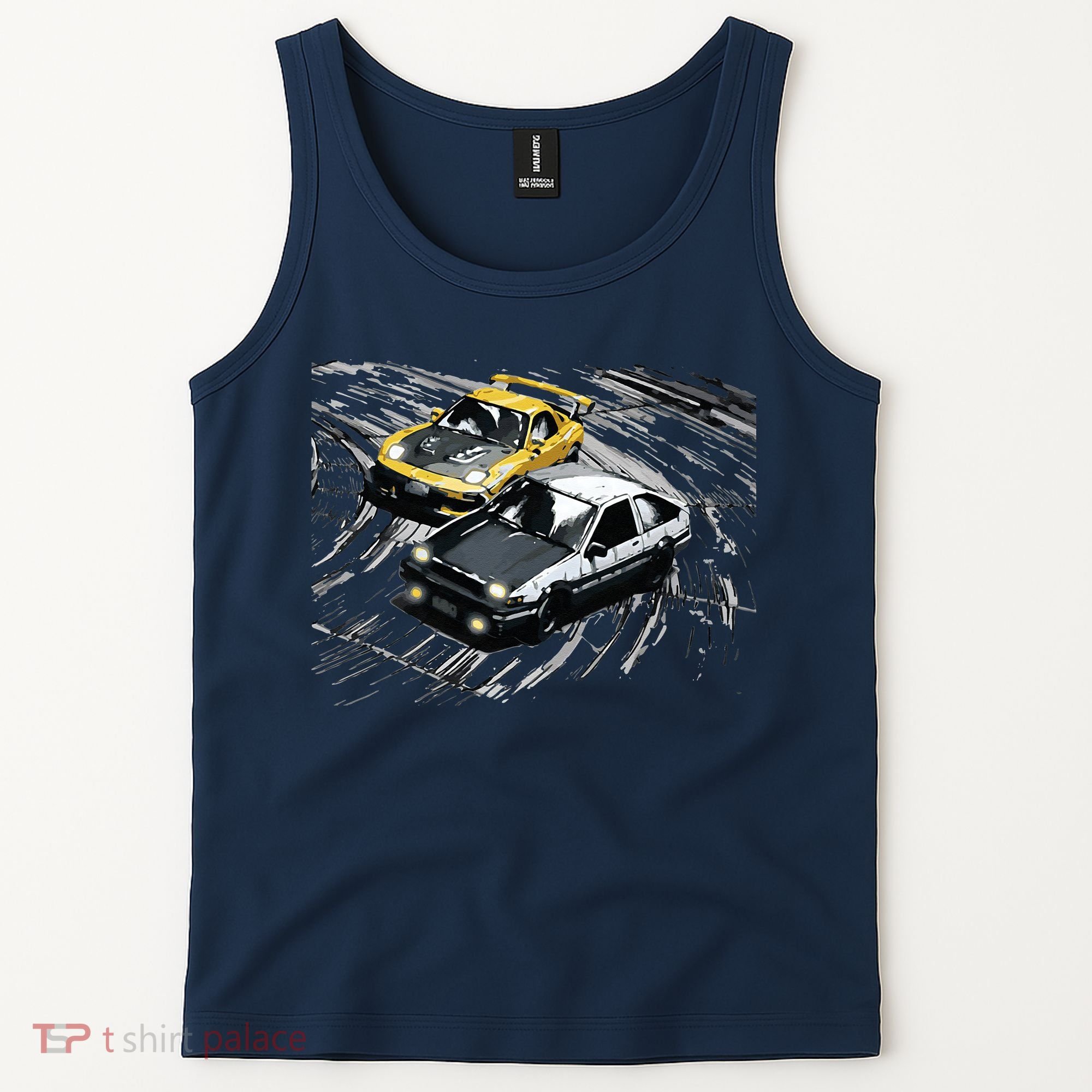 JDM Car Street Drift Race 86 VS FD Anime Style Tank Top