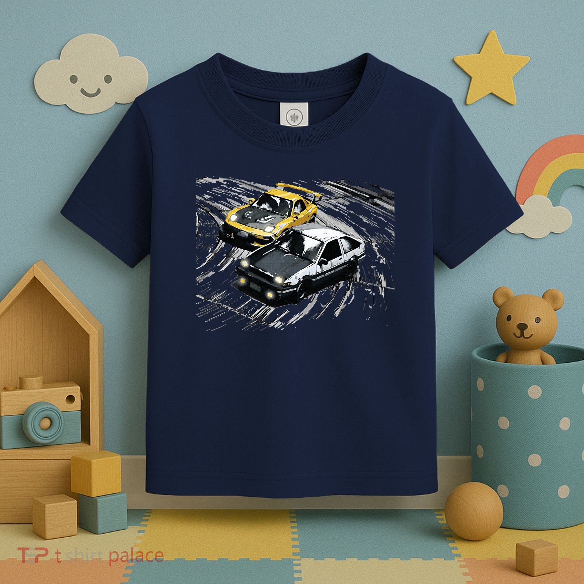 JDM Car Street Drift Race 86 VS FD Anime Style Toddler T-Shirt
