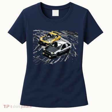 JDM Car Street Drift Race 86 VS FD Anime Style Women's T-Shirt