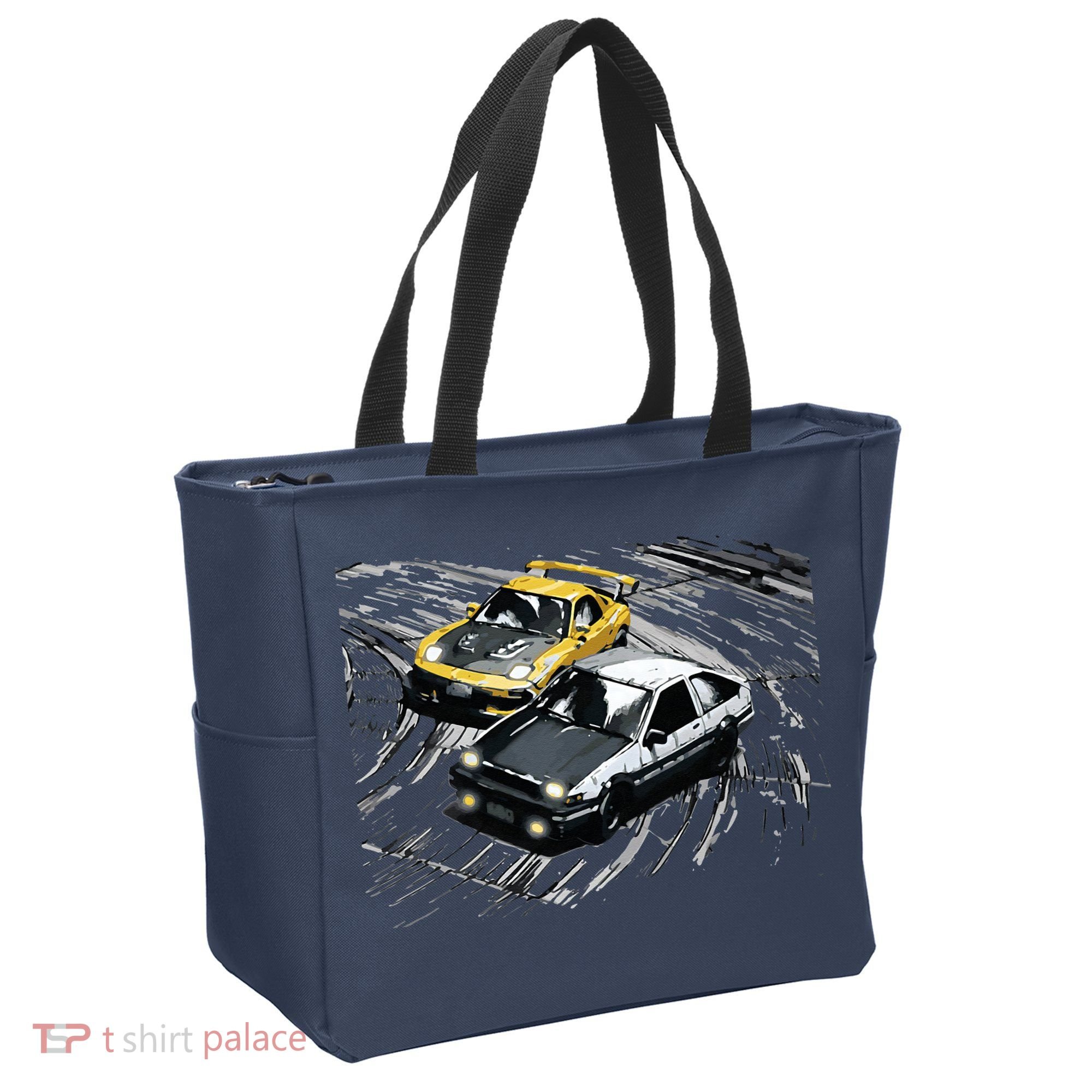 JDM Car Street Drift Race 86 VS FD Anime Style Tote Bag