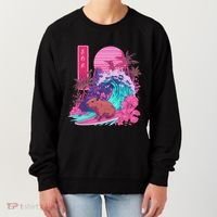 Japanese Capybara Surfing Wave Great Wave Japan Women's Sweatshirt thumb 0