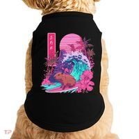 Japanese Capybara Surfing Wave Great Wave Japan Doggie Tank thumb 0