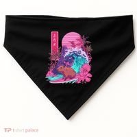 Japanese Capybara Surfing Wave Great Wave Japan USA-Made Doggie Bandana thumb 0