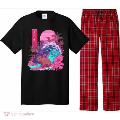 Japanese Capybara Surfing Wave Great Wave Japan Pajama Set