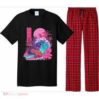 Japanese Capybara Surfing Wave Great Wave Japan Pajama Set thumb 0