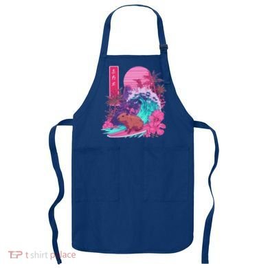 Japanese Capybara Surfing Wave Great Wave Japan Apron