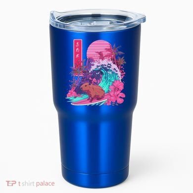 Japanese Capybara Surfing Wave Great Wave Japan Tumbler