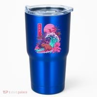 Japanese Capybara Surfing Wave Great Wave Japan Tumbler thumb 0