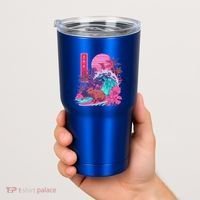 Japanese Capybara Surfing Wave Great Wave Japan Tumbler thumb 2