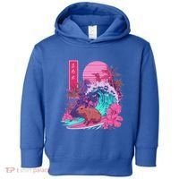 Japanese Capybara Surfing Wave Great Wave Japan Toddler Hoodie thumb 0