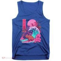 Japanese Capybara Surfing Wave Great Wave Japan Tank Top thumb 0