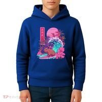 Japanese Capybara Surfing Wave Great Wave Japan Kids Hoodie thumb 4