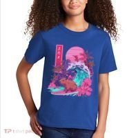 Japanese Capybara Surfing Wave Great Wave Japan Kids T-Shirt thumb 2