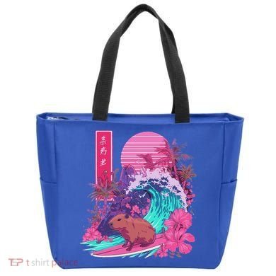 Japanese Capybara Surfing Wave Great Wave Japan Tote Bag