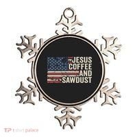 Jesus Coffee Sawdust Christian Carpenter Woodworking USA Ornament thumb 0