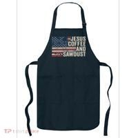 Jesus Coffee Sawdust Christian Carpenter Woodworking USA Apron thumb 0